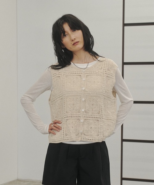 Crochet Lace Vest / クロシェレースベスト（ベスト）｜Lutim by
