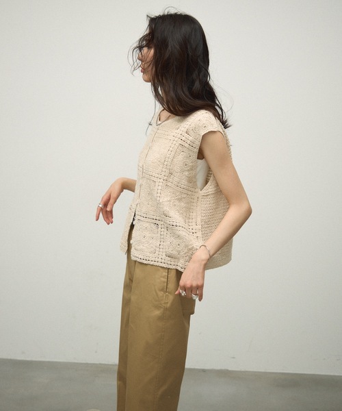 週末sale❣️L'Appartement Lace Vest 黒レースベスト 週末sale❣️L´Appartement Lace Vest 黒レースベスト