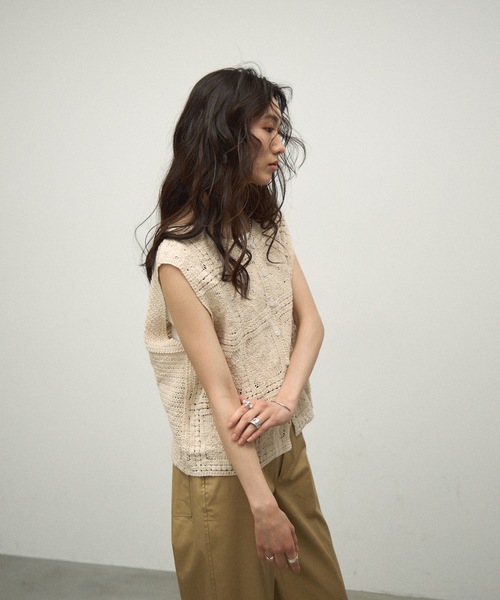 週末sale❣️L'Appartement Lace Vest 黒レースベスト Lace Vest / BLACK – &her