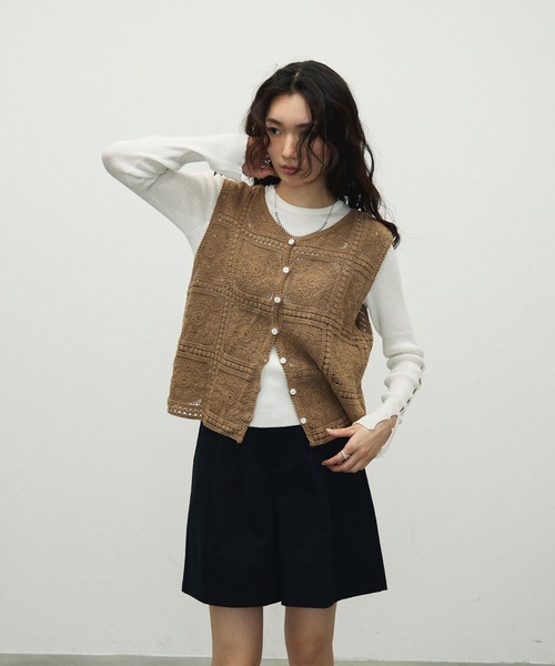 セール】Crochet Lace Vest / クロシェレースベスト（ベスト