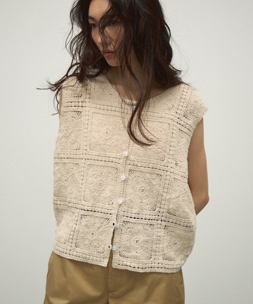 Crochet Lace Vest / クロシェレースベスト（ベスト）｜Lutim by u