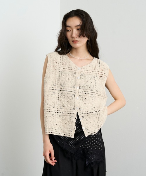 Crochet Lace Vest / クロシェレースベスト（ベスト）｜Lutim by u