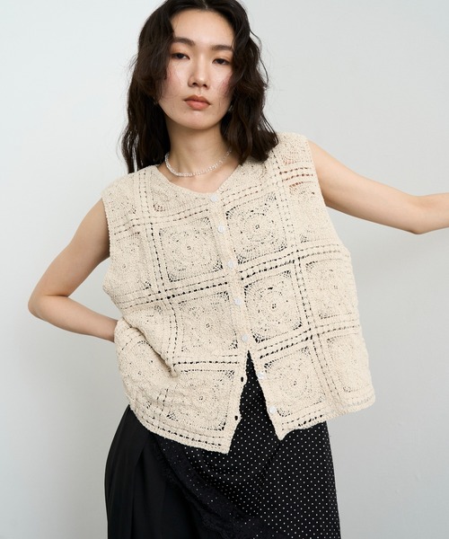 Crochet Lace Vest / クロシェレースベスト（ベスト）｜Lutim by u