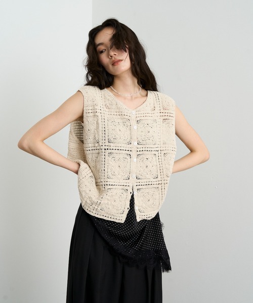 Crochet Lace Vest / クロシェレースベスト（ベスト）｜Lutim by u