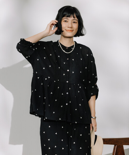 FREAK'S STORE(フリークスストア)の「インド 幾何学 刺繍ブラウス<セットアップ対応>(シャツ/ブラウス・レディース・ブラック/オフホワイト/ブラウン・フリ-)」の18枚目の写真