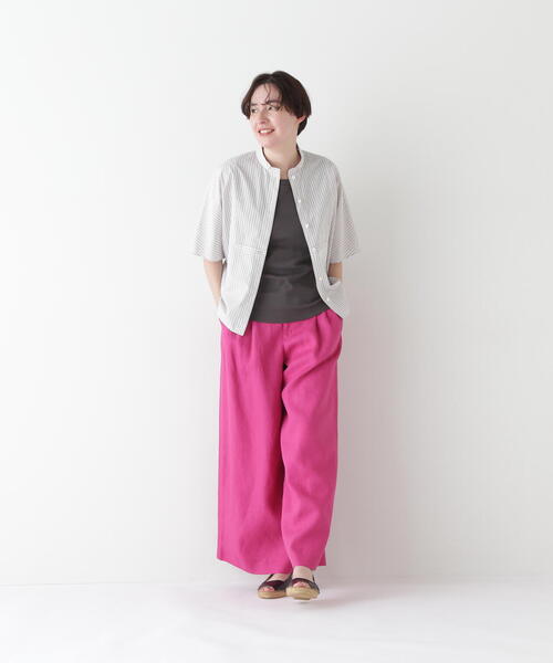 human woman（ヒューマンウーマン）の「◆ストライプローンカレンダードルマンボザムシャツ（シャツ/ブラウス・レディース・ピンク系その他3/ブルー系その他3/チャコールグレー・MEDIUM）」の20枚目の写真