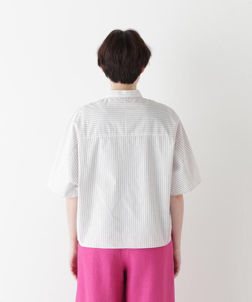 human woman（ヒューマンウーマン）の「◆ストライプローンカレンダードルマンボザムシャツ（シャツ/ブラウス・レディース・ピンク系その他3/ブルー系その他3/チャコールグレー・MEDIUM）」の22枚目の写真
