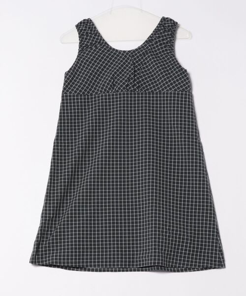 チェック柄 ノースリーブギャザーワンピース TINA：JOJUN（ワンピース