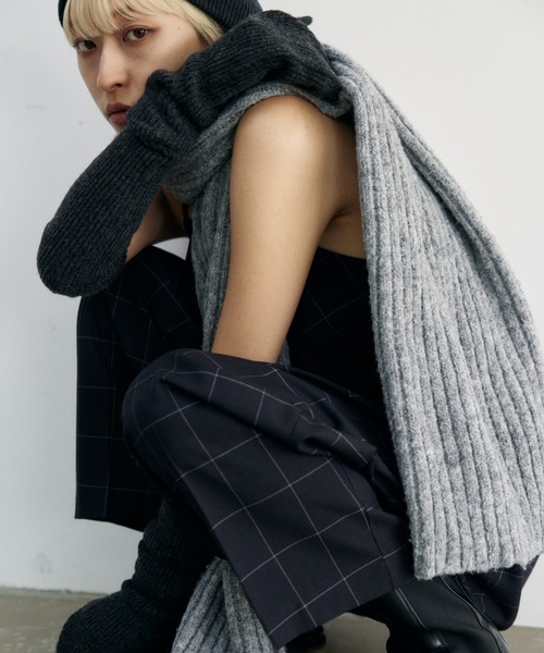 lit(リット)の「Check Double Tuck Pants(スラックス・レディース・ブラック/マスタード・36/38)」の12枚目の写真