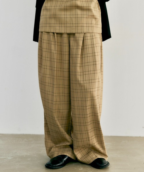 Check Double Tuck Pants（スラックス）｜lit（リット）の