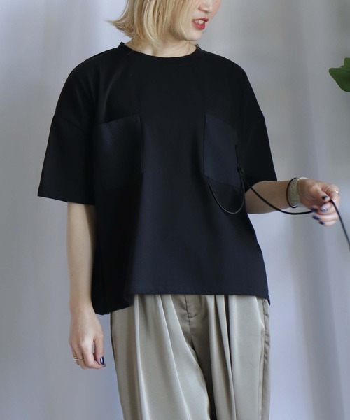 tシャツ ポケ付きショートプルオーバー レディース ポケ付きショートプルオーバー（Tシャツ/カットソー）｜BITTOKO