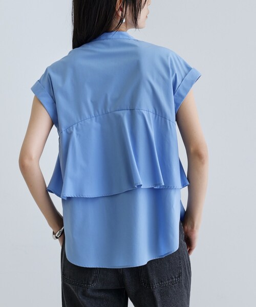 GALLEST（ギャレスト）の「2WAYペプラムシャツ（シャツ/ブラウス・レディース・ネイビー/ブルー系その他/ブルー系その他4/ホワイト系/ブラック系2・38）」の13枚目の写真
