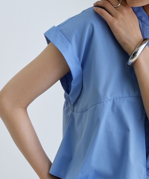 GALLEST（ギャレスト）の「2WAYペプラムシャツ（シャツ/ブラウス・レディース・ネイビー/ブルー系その他/ブルー系その他4/ホワイト系/ブラック系2・38）」の15枚目の写真