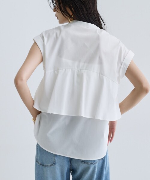 GALLEST（ギャレスト）の「2WAYペプラムシャツ（シャツ/ブラウス・レディース・ネイビー/ブルー系その他/ブルー系その他4/ホワイト系/ブラック系2・38）」の20枚目の写真