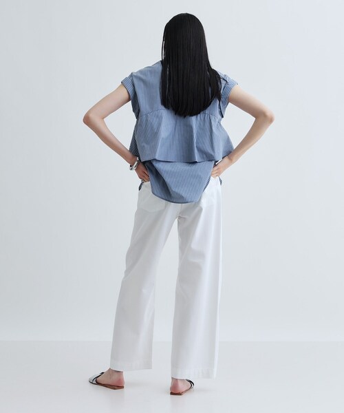 GALLEST（ギャレスト）の「2WAYペプラムシャツ（シャツ/ブラウス・レディース・ネイビー/ブルー系その他/ブルー系その他4/ホワイト系/ブラック系2・38）」の8枚目の写真