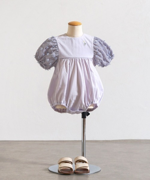 Hoppetta（ホッペッタ）の「【Hoppetta(ホッペッタ)】ポンポンロンパース 70cm・80cm（ロンパース・キッズ・ラベンダー/イエロー/ホワイト・80ｃｍ/70cm）」の15枚目の写真