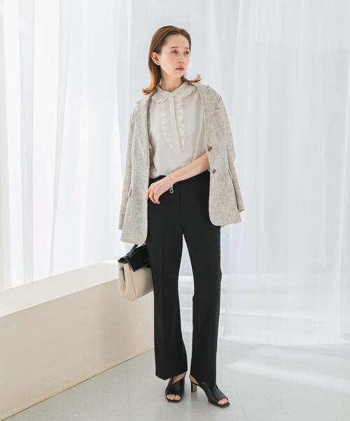 URBAN RESEARCH ROSSO WOMEN(アーバンリサーチ ロッソ)の「フリルデザイン5分袖シャツブラウス(シャツ/ブラウス・レディース・ブラック/イエロー/ホワイト・FREE)」の10枚目の写真