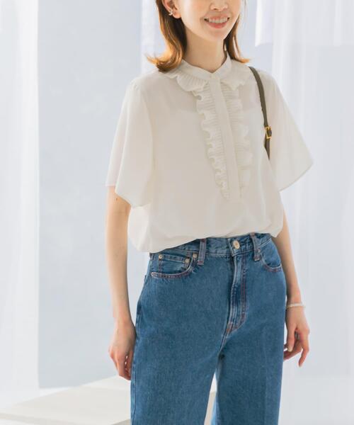 URBAN RESEARCH ROSSO WOMEN(アーバンリサーチ ロッソ)の「フリルデザイン5分袖シャツブラウス(シャツ/ブラウス・レディース・ブラック/イエロー/ホワイト・FREE)」の12枚目の写真