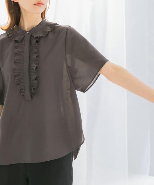 URBAN RESEARCH ROSSO WOMEN(アーバンリサーチ ロッソ)の「フリルデザイン5分袖シャツブラウス(シャツ/ブラウス・レディース・ブラック/イエロー/ホワイト・FREE)」の6枚目の写真