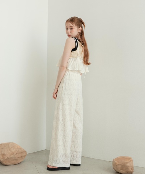 hinari 総レースキャミロンパース　アイボリー　Sサイズ hinari 総レースキャミロンパース アイボリー 新品未開封 タグ