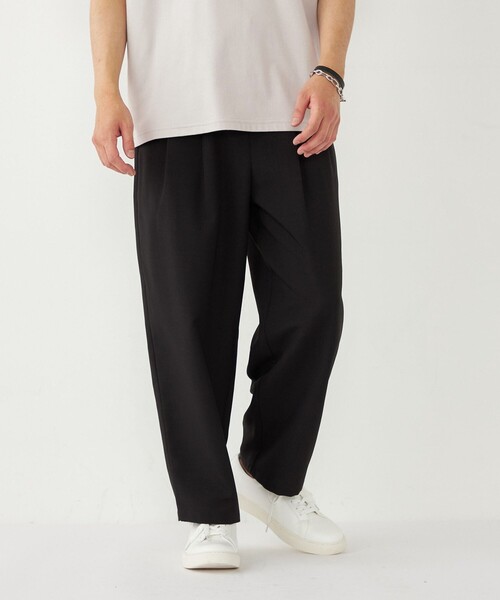 SHIPS Colors(シップス カラーズ)の「SHIPS Colors:〈洗濯機可能〉ポリトロ ワイド テーパード パンツ(その他パンツ・メンズ・ブルー/ブラック/ライトグレー/ネイビー/ブラウン・MEDIUM/LARGE/X-LARGE)」の2枚目の写真