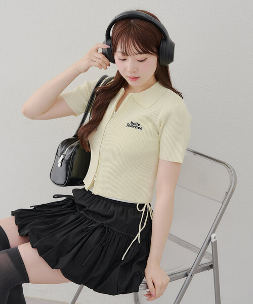 Another Branch olive des olive（アナザーブランチオリーブデオリーブ）の「サイドドロストWZIPニット（ニット/セーター・レディース・ブラック/レッド/アイボリー/ブルー系その他/ブラウン/ブルー・FREE）」の8枚目の写真
