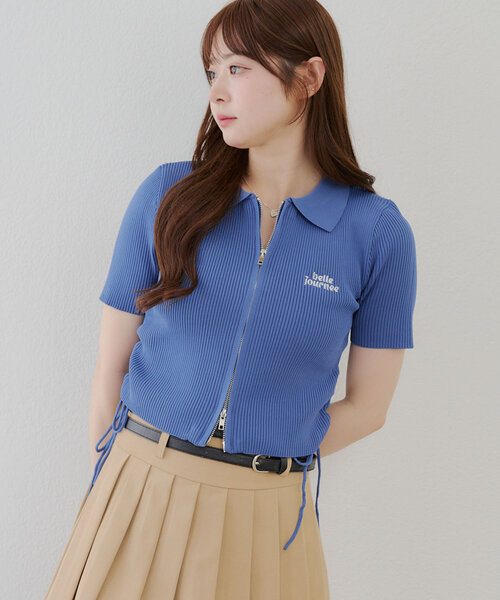 Another Branch olive des olive（アナザーブランチオリーブデオリーブ）の「サイドドロストWZIPニット（ニット/セーター・レディース・ブラック/レッド/アイボリー/ブルー系その他/ブラウン/ブルー・FREE）」の16枚目の写真