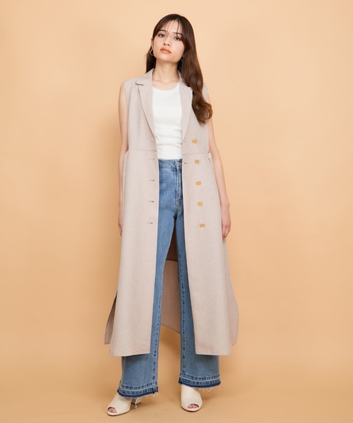 QUEENS COURT（クイーンズコート）の「リネンライクシャンブレージレワンピース≪手洗い可能≫（ワンピース・レディース・ネイビー/ベージュ/ライトグレー・M）」の14枚目の写真