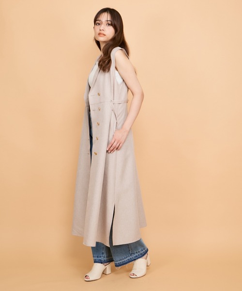 QUEENS COURT（クイーンズコート）の「リネンライクシャンブレージレワンピース≪手洗い可能≫（ワンピース・レディース・ネイビー/ベージュ/ライトグレー・M）」の15枚目の写真