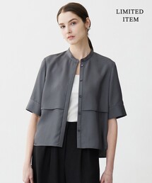 シルキーツイル 半袖クロップドシャツ
