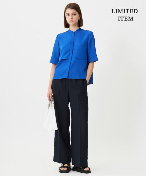 ICB(アイシービー)の「シルキーツイル 半袖クロップドシャツ(シャツ/ブラウス・レディース・ネイビー系/ブルー系/スカイブルー系/グレー系/アイボリー系・48/46/44/42/40)」の14枚目の写真