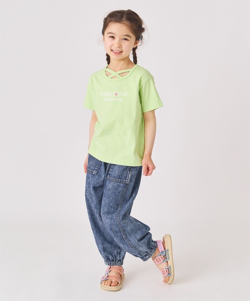 ever closet（エバークローゼット）の「クロスデザインTシャツ（Tシャツ/カットソー・キッズ・グリーン系その他2/グリーン系その他3/サーモンピンク/ブラック/パープル系その他3/オフホワイト・90cm/100cm/110cm/120cm/130cm/140cm）」の10枚目の写真