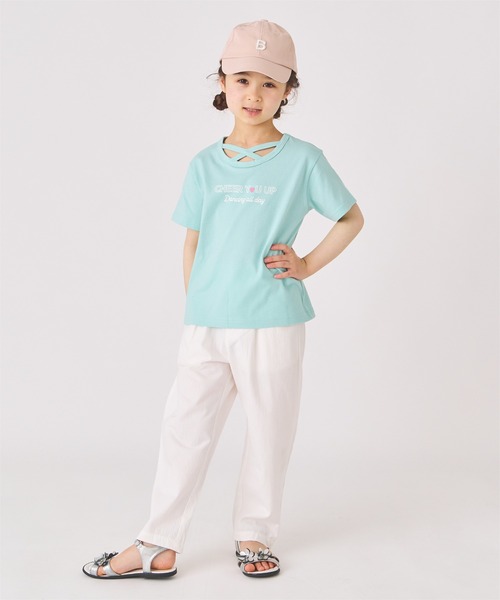 ever closet（エバークローゼット）の「クロスデザインTシャツ（Tシャツ/カットソー・キッズ・グリーン系その他2/グリーン系その他3/サーモンピンク/ブラック/パープル系その他3/オフホワイト・90cm/100cm/110cm/120cm/130cm/140cm）」の11枚目の写真