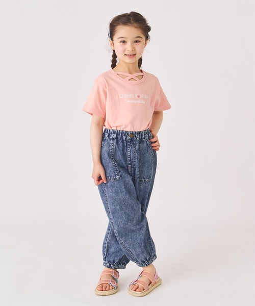 ever closet（エバークローゼット）の「クロスデザインTシャツ（Tシャツ/カットソー・キッズ・グリーン系その他2/グリーン系その他3/サーモンピンク/ブラック/パープル系その他3/オフホワイト・90cm/100cm/110cm/120cm/130cm/140cm）」の13枚目の写真