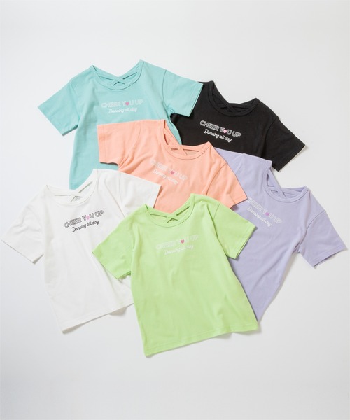 ever closet（エバークローゼット）の「クロスデザインTシャツ（Tシャツ/カットソー・キッズ・グリーン系その他2/グリーン系その他3/サーモンピンク/ブラック/パープル系その他3/オフホワイト・90cm/100cm/110cm/120cm/130cm/140cm）」の20枚目の写真