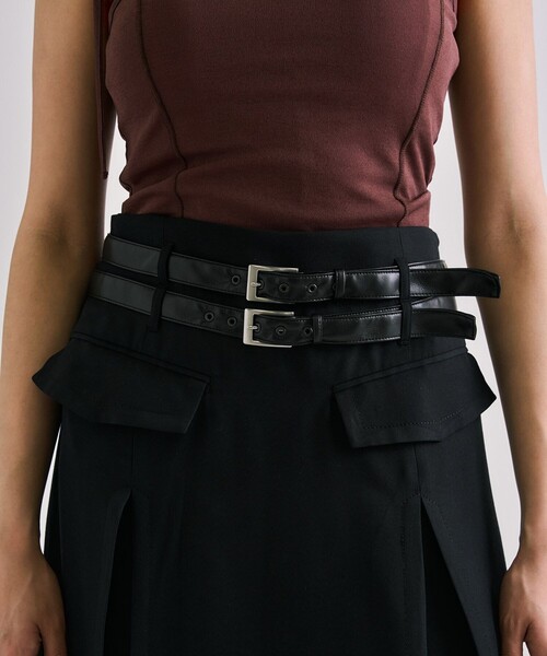 Double Belted Inverted Pleats Skirt｜セットアップ/オケージョン/秋