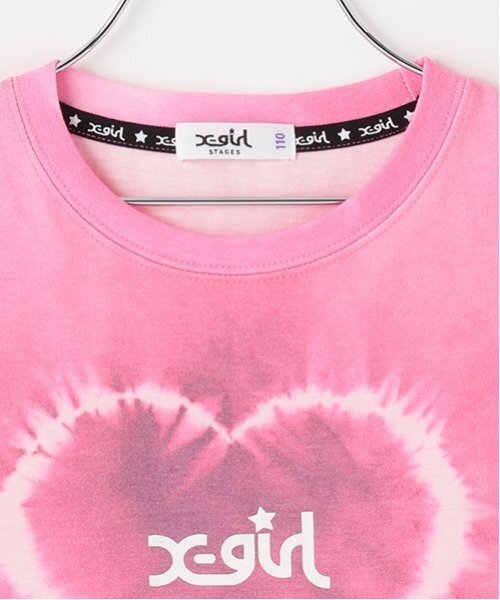 X-girl Stages(エックスガールステージス)の「【TBSドラマ フェイクマミー 着用アイテム】ハートタイダイ半袖Tシャツ(Tシャツ/カットソー・キッズ・カラフル/ピンク/グレー・130cm/100cm/80cm/110cm/90cm/140cm/120cm)」の21枚目の写真