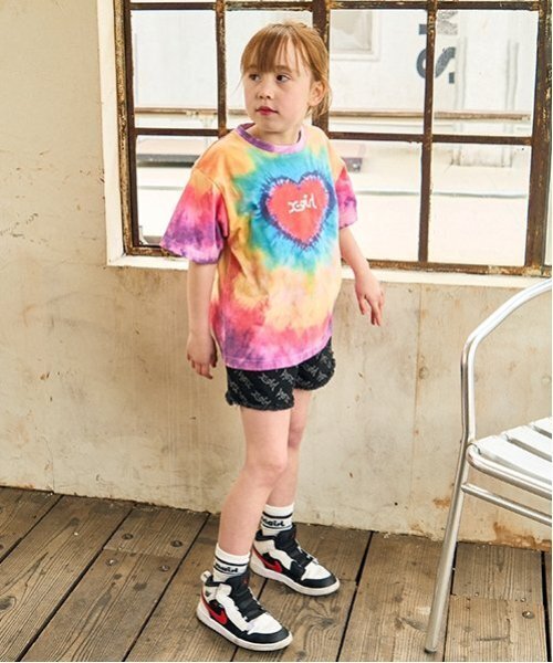 X-girl Stages(エックスガールステージス)の「【TBSドラマ フェイクマミー 着用アイテム】ハートタイダイ半袖Tシャツ(Tシャツ/カットソー・キッズ・カラフル/ピンク/グレー・130cm/100cm/80cm/110cm/90cm/140cm/120cm)」の17枚目の写真