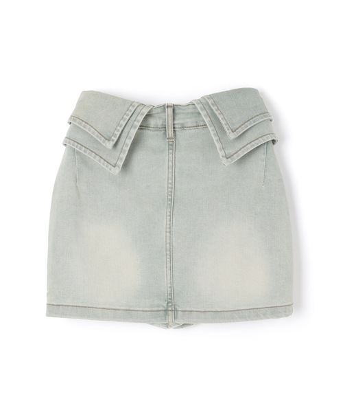 M DOLLY(エムドリー)の「waist cuff denim skirt/ウエストカフデニムスカート(デニムスカート・レディース・ホワイト/ブルー・S/M)」の15枚目の写真