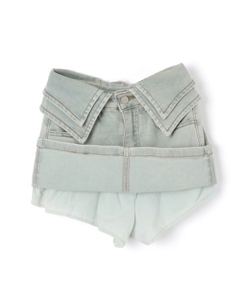 M DOLLY(エムドリー)の「waist cuff denim skirt/ウエストカフデニムスカート(デニムスカート・レディース・ホワイト/ブルー・S/M)」の16枚目の写真