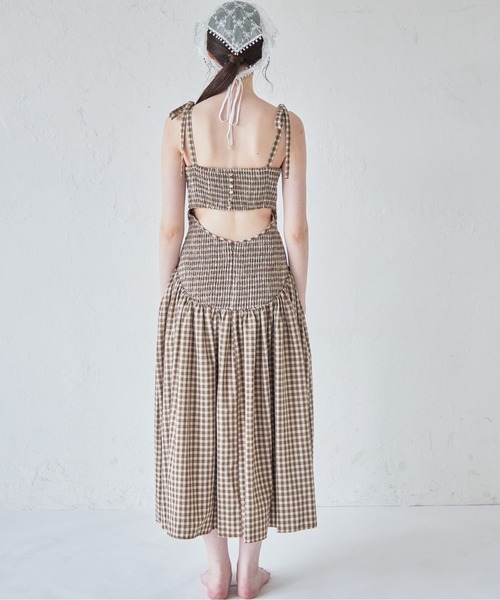 etre loin（エトルワン）の「Gingham check back open dress（ワンピース・レディース・ブラック/ライトグレー/ブラウン・M）」の10枚目の写真