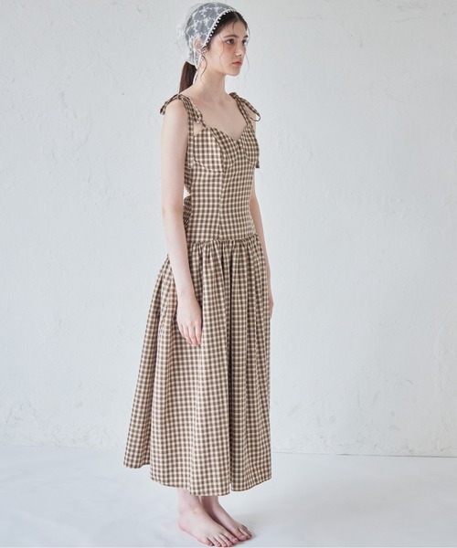 etre loin（エトルワン）の「Gingham check back open dress（ワンピース・レディース・ブラック/ライトグレー/ブラウン・M）」の8枚目の写真