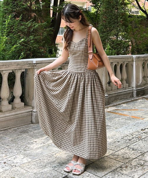 etre loin（エトルワン）の「Gingham check back open dress（ワンピース・レディース・ブラック/ライトグレー/ブラウン・M）」の22枚目の写真