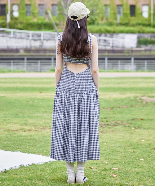 etre loin（エトルワン）の「Gingham check back open dress（ワンピース・レディース・ブラック/ライトグレー/ブラウン・M）」の16枚目の写真