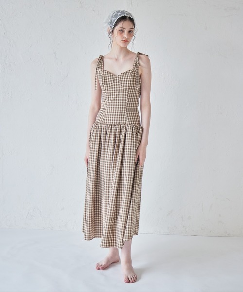 etre loin（エトルワン）の「Gingham check back open dress（ワンピース・レディース・ブラック/ライトグレー/ブラウン・M）」の21枚目の写真