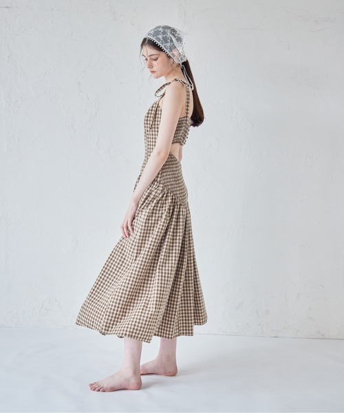 etre loin（エトルワン）の「Gingham check back open dress（ワンピース・レディース・ブラック/ライトグレー/ブラウン・M）」の20枚目の写真