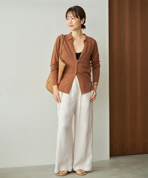 plage(プラージュ)の「French LINEN EASY パンツ(その他パンツ・レディース・オートミール/オレンジ/ホワイト/ブラック・34/36/38)」の6枚目の写真