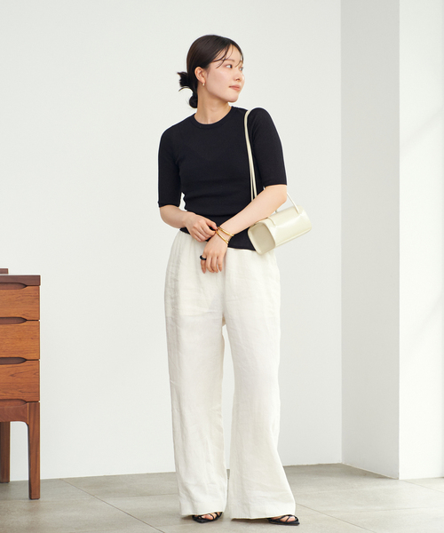 plage(プラージュ)の「French LINEN EASY パンツ(その他パンツ・レディース・オートミール/オレンジ/ホワイト/ブラック・34/36/38)」の7枚目の写真