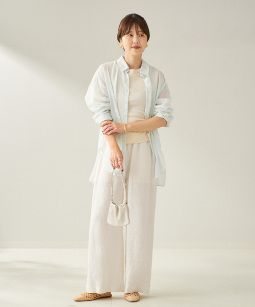 plage(プラージュ)の「French LINEN EASY パンツ(その他パンツ・レディース・オートミール/オレンジ/ホワイト/ブラック・34/36/38)」の8枚目の写真