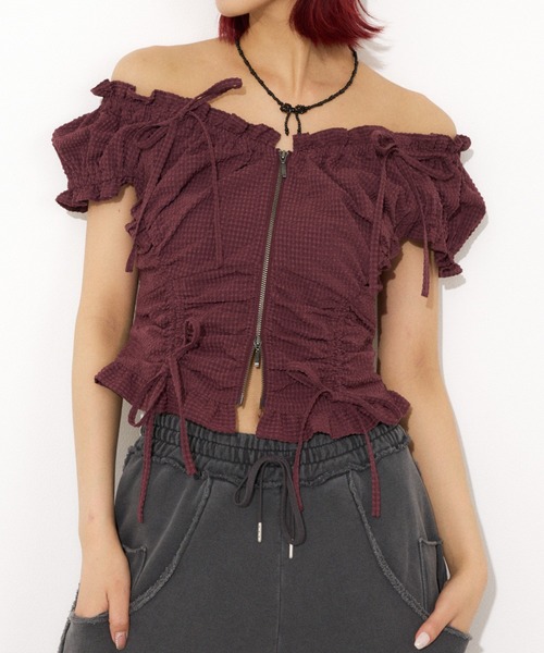 FRONTZIP 2WAY TOPS フロントジップ 2ウェイ トップス（シャツ